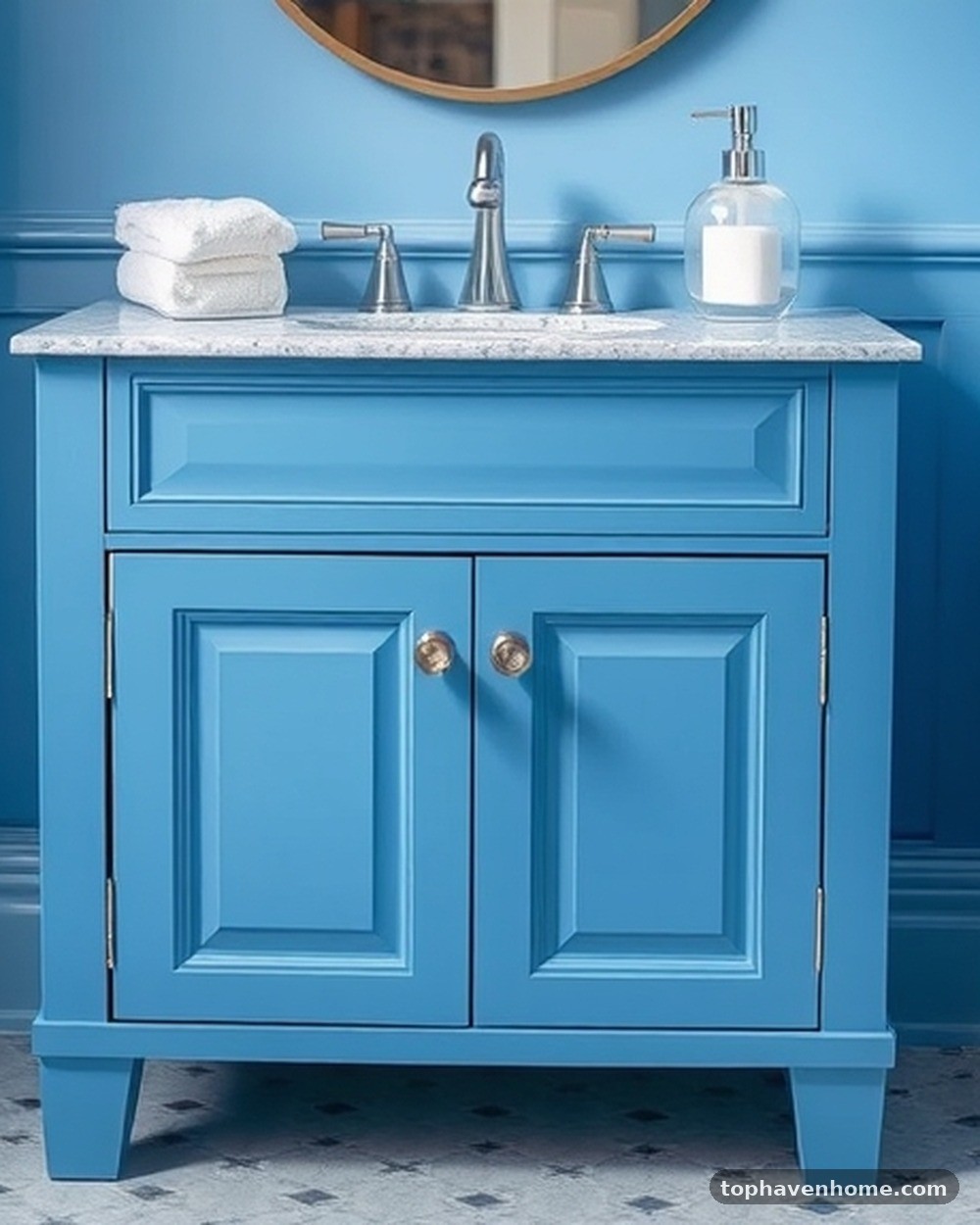 8. Cerulean Blue Vanity Cabinet