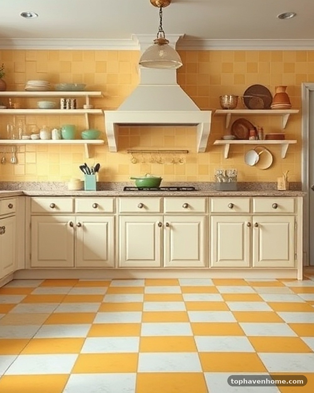 8. Mustard Yellow and White Vinyl