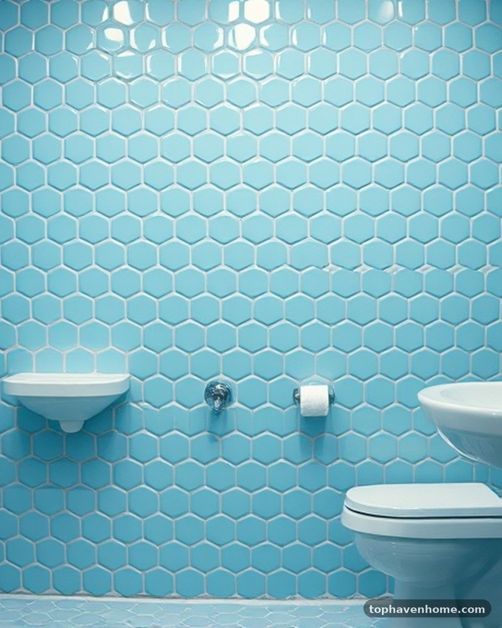 9. Soft Azure Penny Tiles