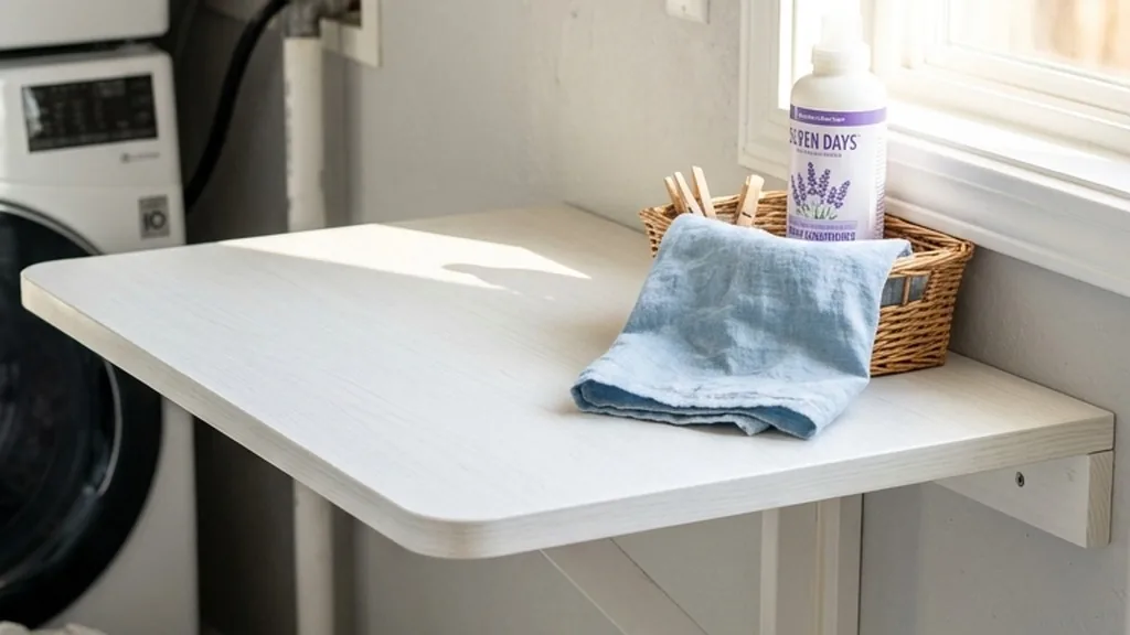 Wall-Mounted Drop-Leaf Surface - 25 Laundry Folding Tables