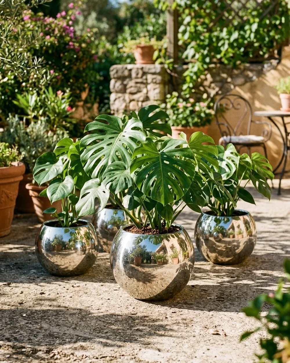 Polished Metal Planters - 24 Chrome Home Decor Ideas