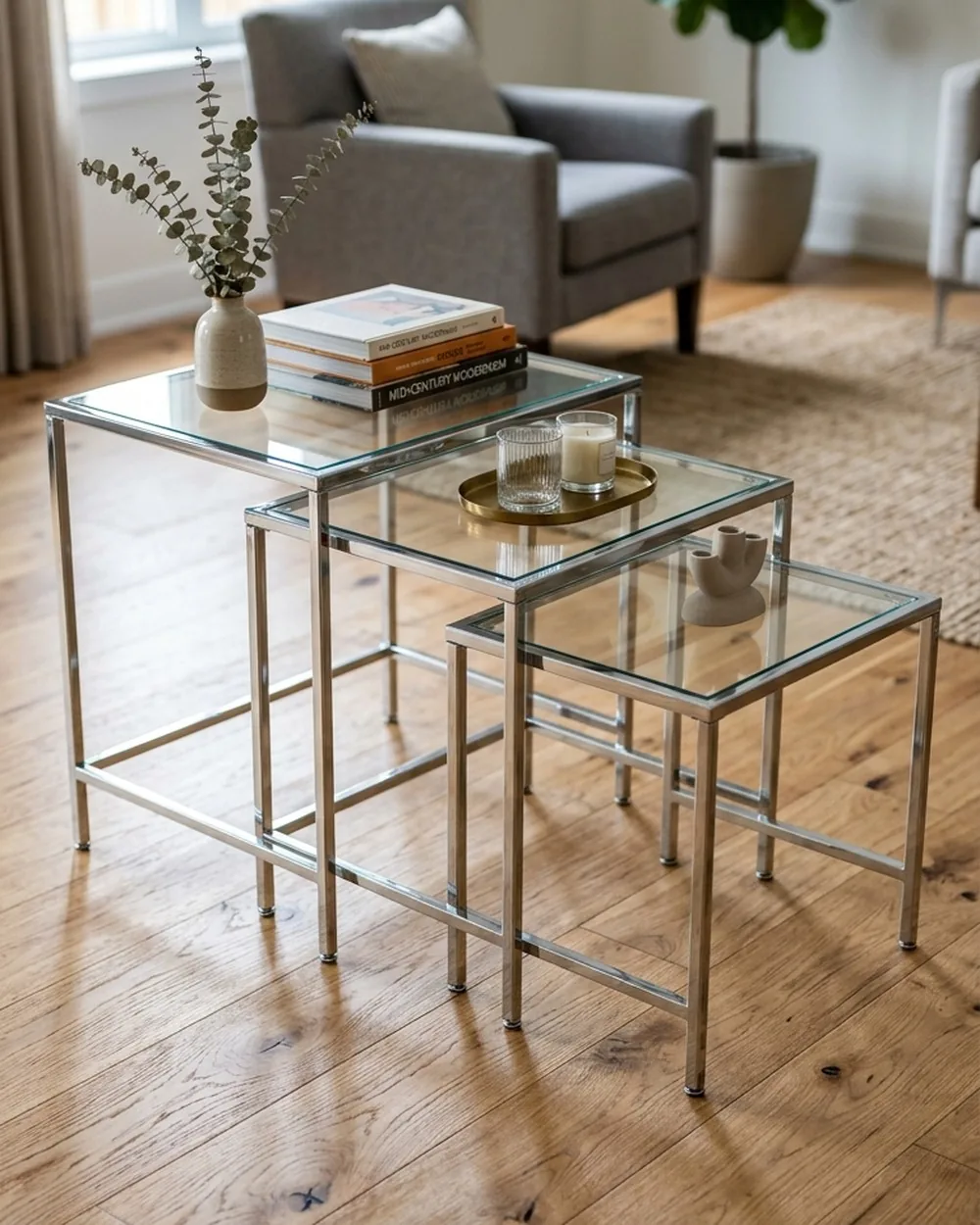 Nested Side Tables - 24 Chrome Home Decor Ideas
