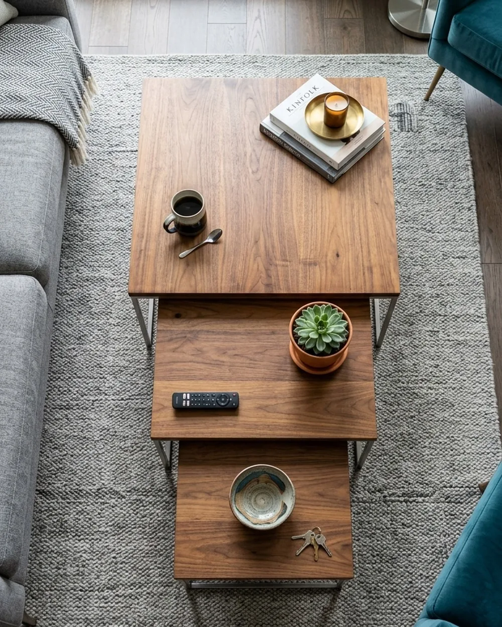 Nested Coffee Tables - 28 Small Apartment Decorating Ideas