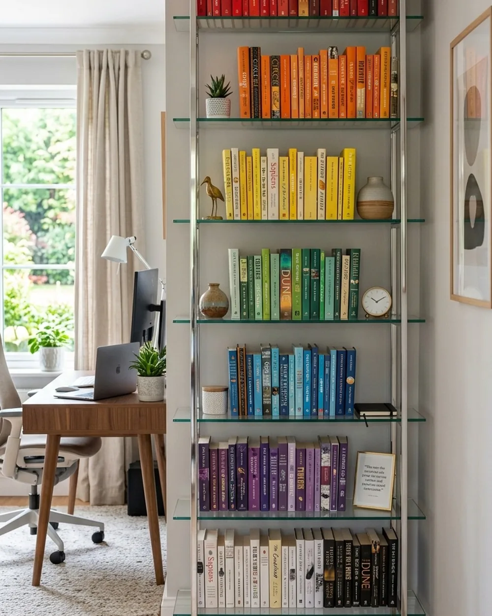Chrome-Accented Bookshelf - 24 Chrome Home Decor Ideas