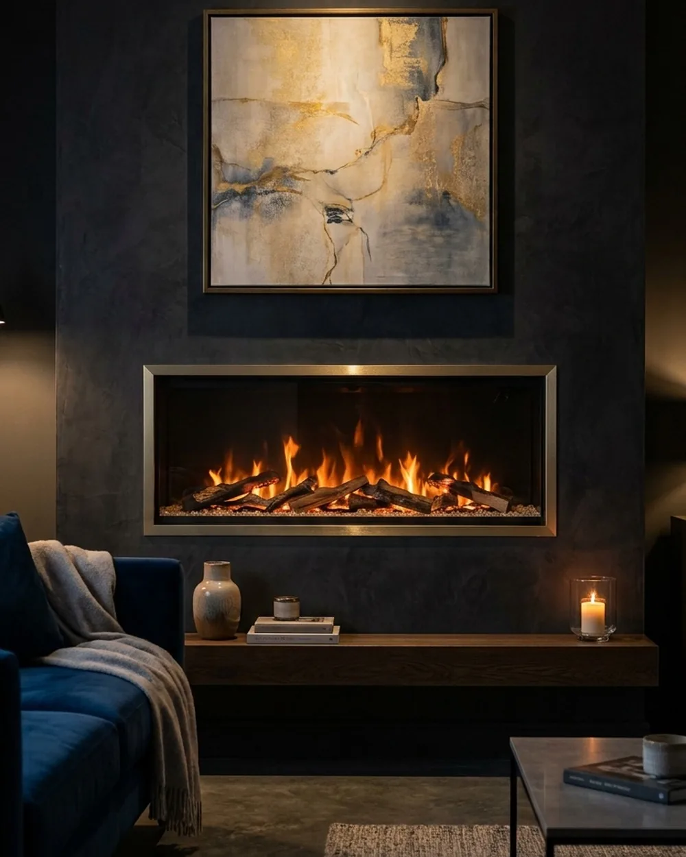 Brushed Brass Surround - 22 Electric Firewall Ideas