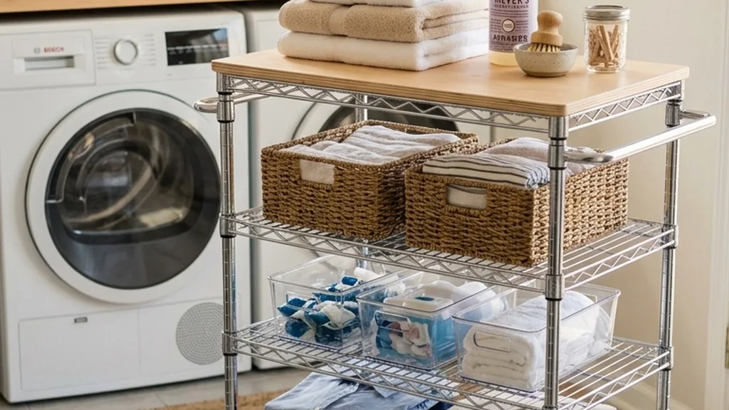 Rolling Wire Rack Table - 25 Laundry Folding Tables