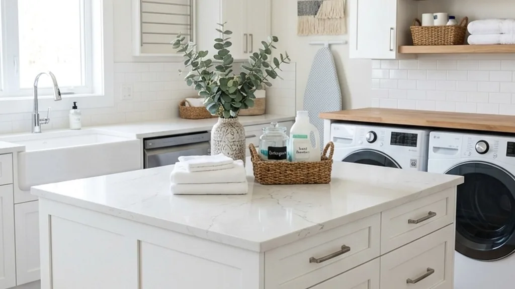 Custom Built-in Cabinet Island - 25 Laundry Folding Tables