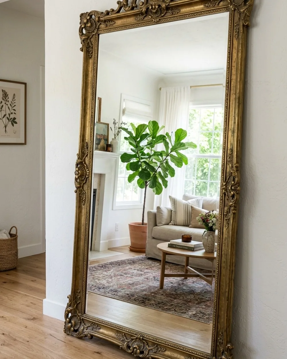 Oversized Leaner Mirror - 28 Small Apartment Decorating Ideas
